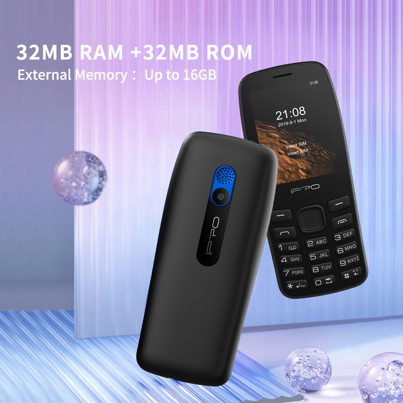 Featured Mobile Phone IPRO A25 32MB RAM +32MB ROM Classical teléfono 10 Meters Distance Torch inteligente Engliish Language