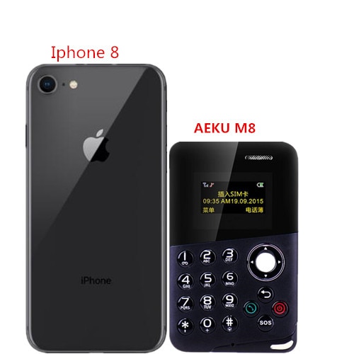 AEKU M8 Mini Card Phone Low Radiation Bluetooth Message Color Screen Childrens Pocket Cell Phones PK