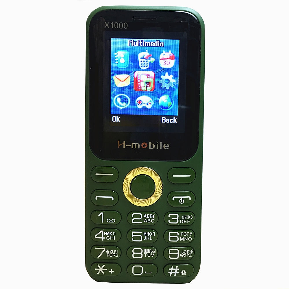 1.8" screen Dual Sim Dual Standby BIg 3D Sound Mobile phone H-mobile X1000 Phone French Russian Language Russian Keyboard