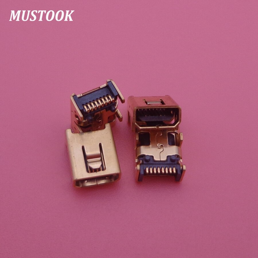 Golden Mini USB 8 Pin SMT SMD PCB Socket Connector for LG 8pin Mini USB Type B 8-Pin Female Socket