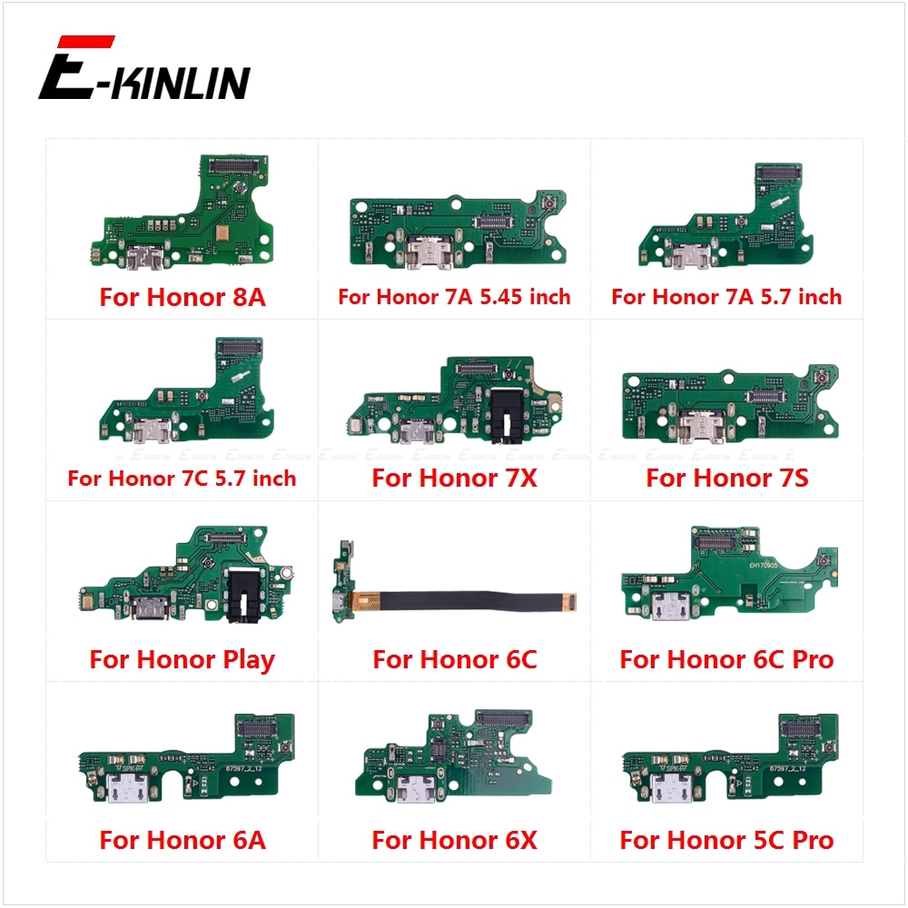 Charging Port Connector Board Parts Flex Cable With Microphone Mic For HuaWei Honor Play 8A 7A 7C 7X 7S 6A 6X 5C Pro