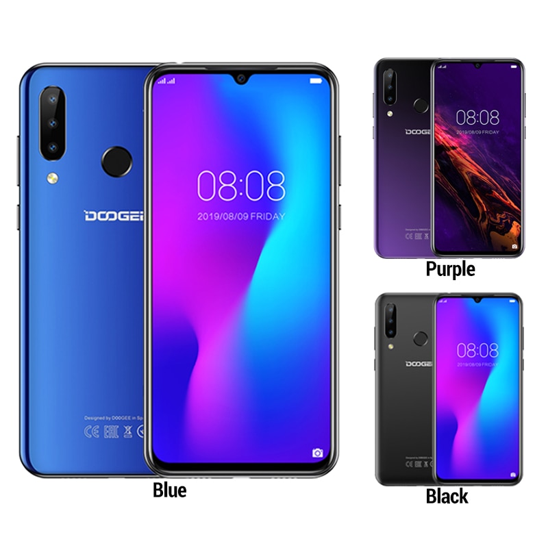 Doogee N20 4G Smartphone 6.3" Waterdrop Screen Mobile Phone 4GB+64GB Octa Core 16MP Triple Rear Cameras 4350mAh 10w Quick Charge