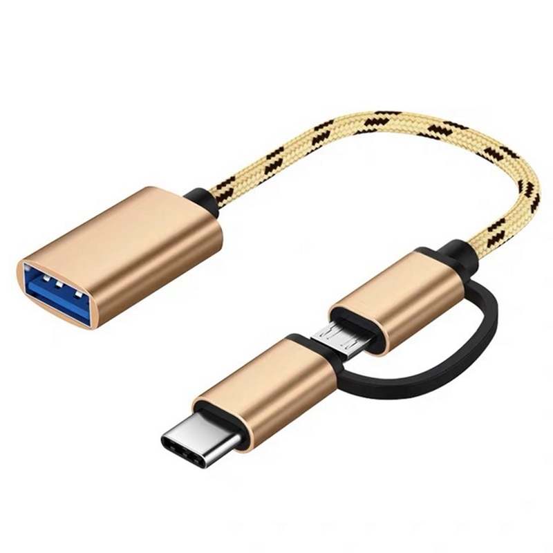 2 in 1 Type-C OTG Adapter Cable for Samsung S10 S10 Xiaomi Mi 9 Android MacBook Mouse Gamepad Tablet PC Type C OTG USB Cable