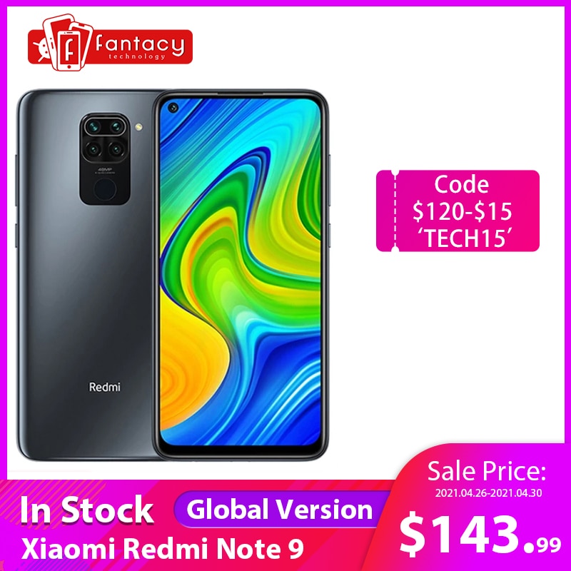 Global Version Xiaomi Redmi Note 9 Smartphone NFC 64GB 128GB Helio G85 6.53 48MP AI Quad Camera Note9 Mobile Phones 5020mAh