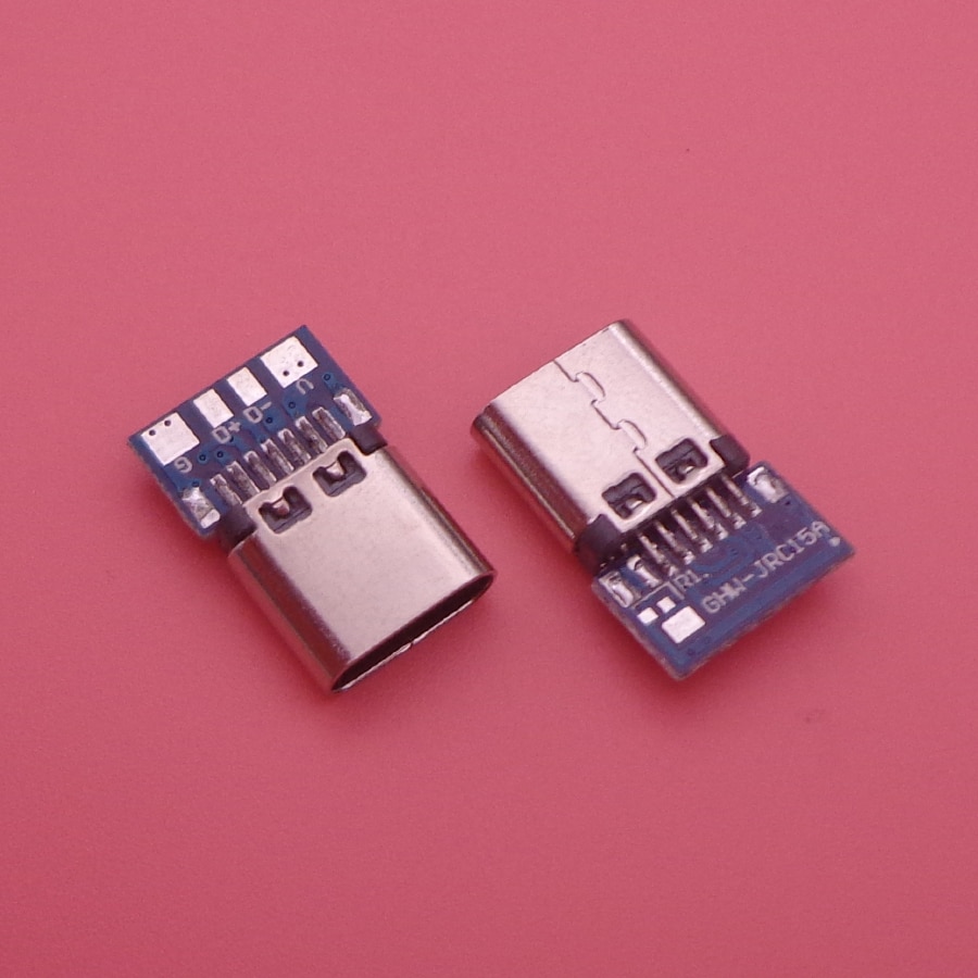 1pcs USB 3.1 Type C Connector 14 Pin Female Socket receptacle Through Holes PCB 180 Vertical Shield USB-C