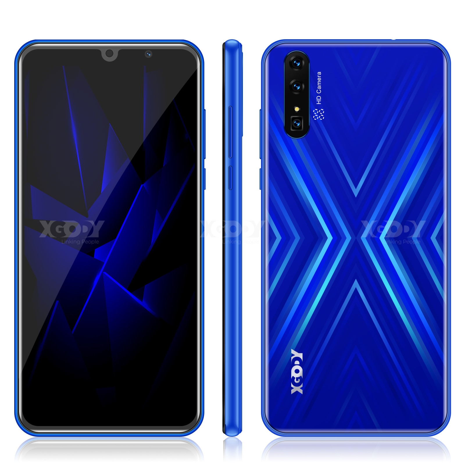 XGODY Smartphone holder 2GB 16GB Android 9.0 Waterdrop Dual SIM MT6580 Quad Core GPS WiFi 3G Mobile Phones Cell Phones