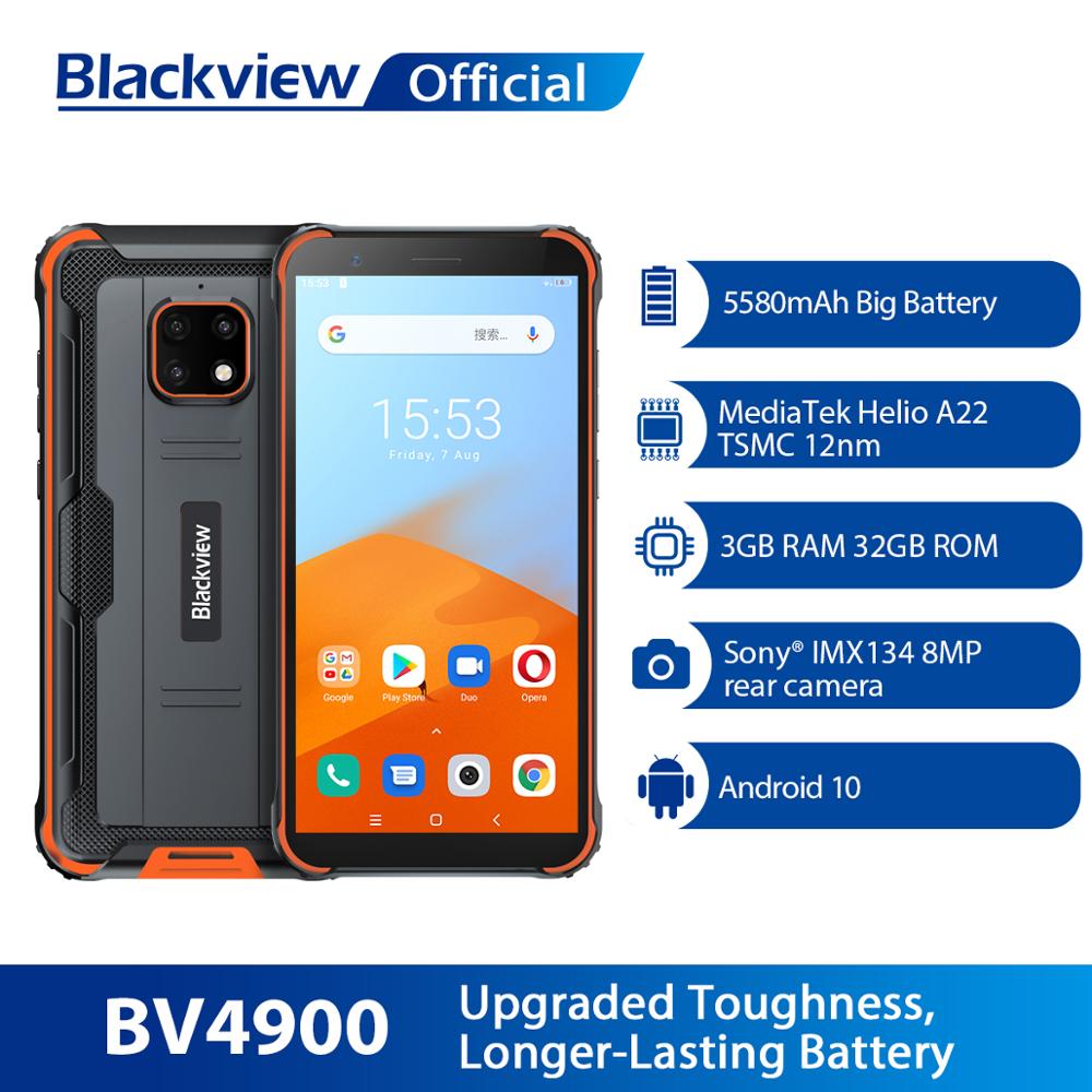 Blackview BV4900 Android 10 Rugged Waterproof Smartphone 3GB+32GB IP68 Mobile Phone 5580mAh 5.7 inch NFC Cellphone