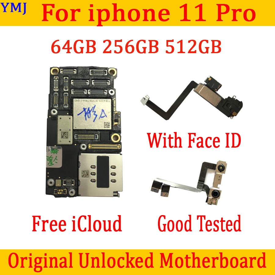 motherboard for iPhone 11 pro 64GB 256GB factory unlocked motherboard with chip upgrade support logic board free icloud plate