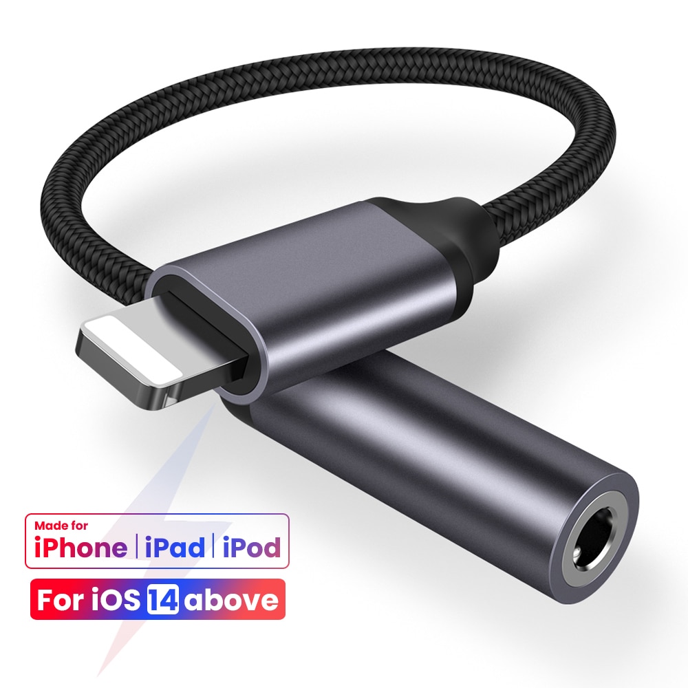 8 Pin to 3.5mm Jack AUX Cable For iPhone 11 Pro 12 male to female Adapter Headphone Connector Audio Splitter for iOS 14 Above
