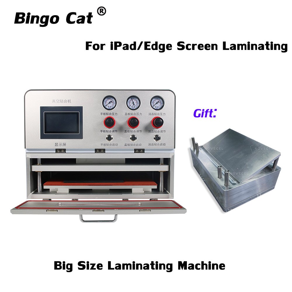 Tablet Screen Glass Vacuum Laminating Machine Laminator For iPad Edge Touch Panel Glass OCA Laminated Repair Below 13inch