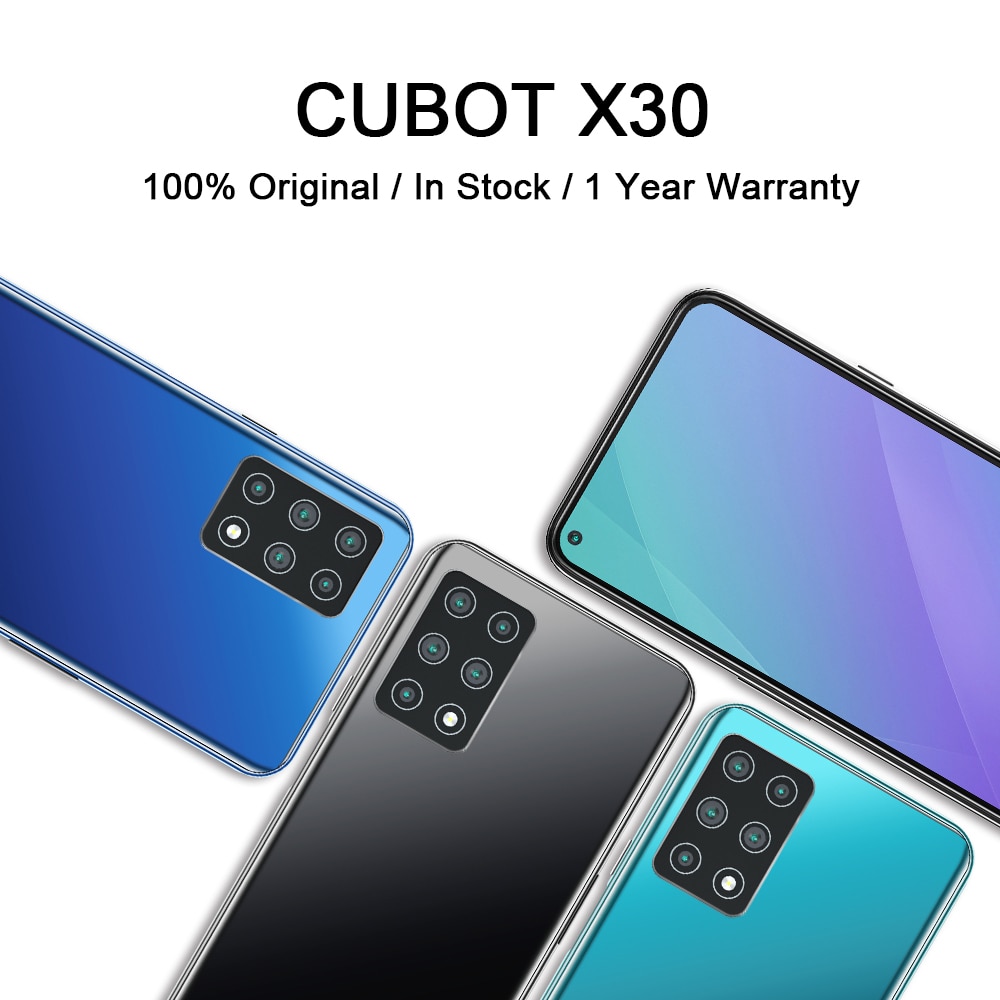 CUBOT X30 NFC Smartphone 4g Global Band Mobile Phone 128GB 256GB Five Rear AI Camera 6.4" Fullview Display Android 10 Cellphone