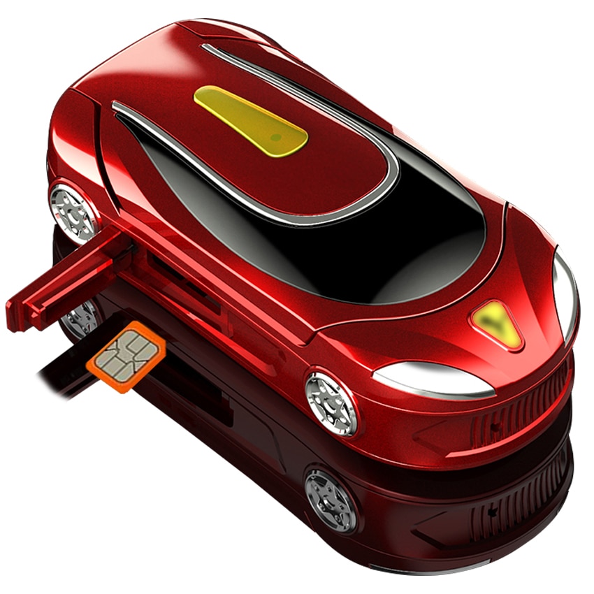 Car appearance GSM Unlock Mini Flip phone Bluetooth dialer cell phone Magic Voice Single sim mobile phones for children students