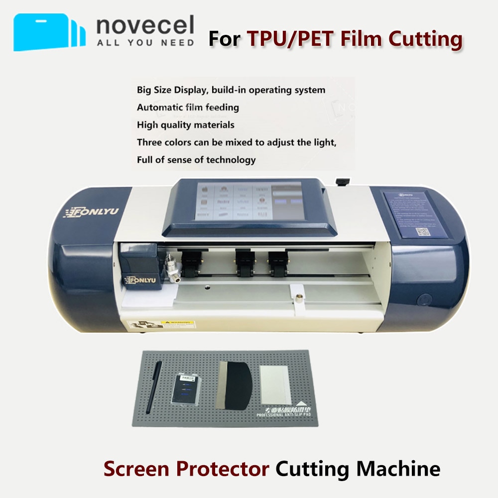 Mobile Phone Film Cutting Machine for iPhone SAMSUNG HUAWEI Tablet Max 12.9" etc Automatic Front Back Protective Film Cut Tools