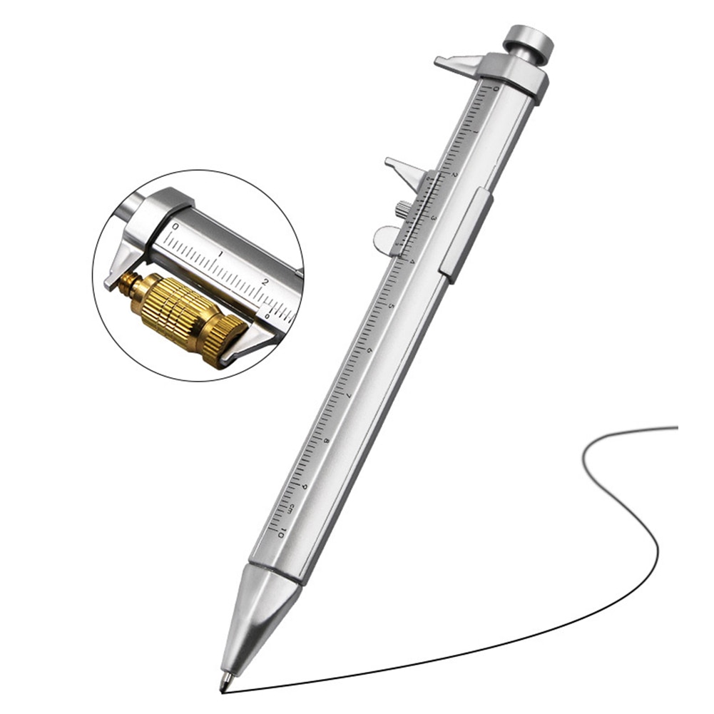 Multifunction Gel Ink Pen Vernier Caliper Roller Ballpoint Pen Stationery Practical Portable 0.5mm Ballpoint Pen