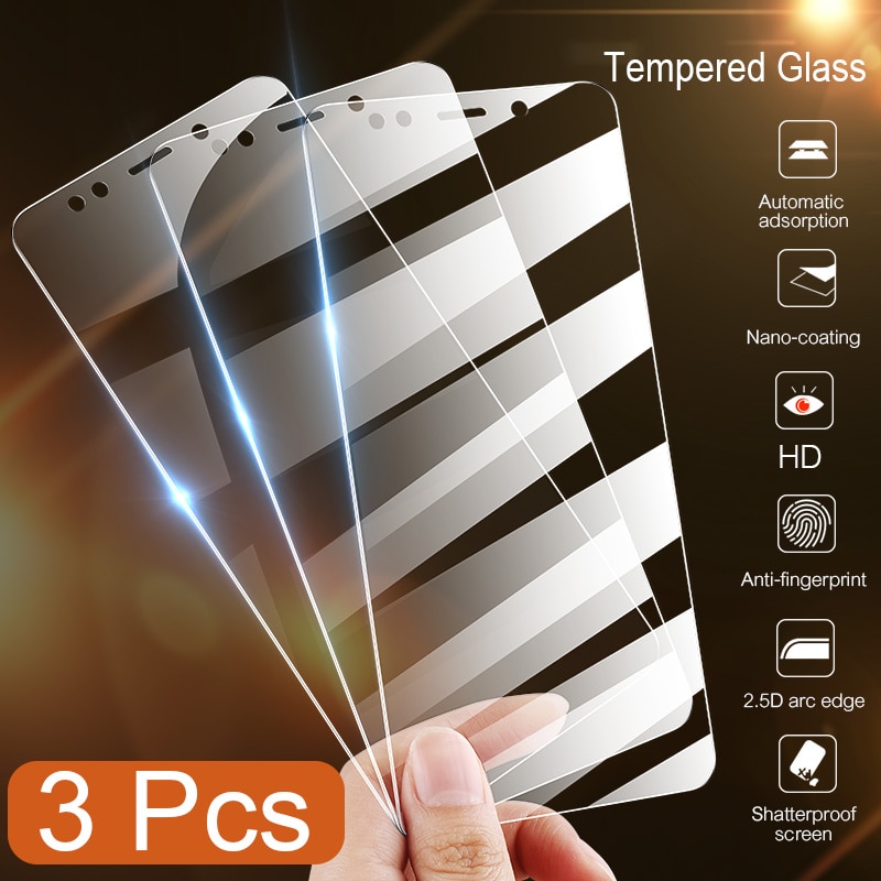 3pcs Tempered Glass For Xiaomi Poco X3 NFC F2 F1 Pro Mi 10T Pro Redmi Note 9s 9 Pro Max K30 Pro Redmi 9 9A 9C Screen Protector