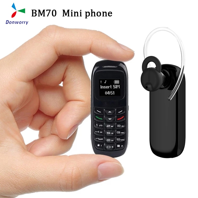 Mini Mobile Phone L8STAR BM70 0.66 inch Single SIM Bluetooth Handset Earphone Unlocked Super Thin GSM Small Phone
