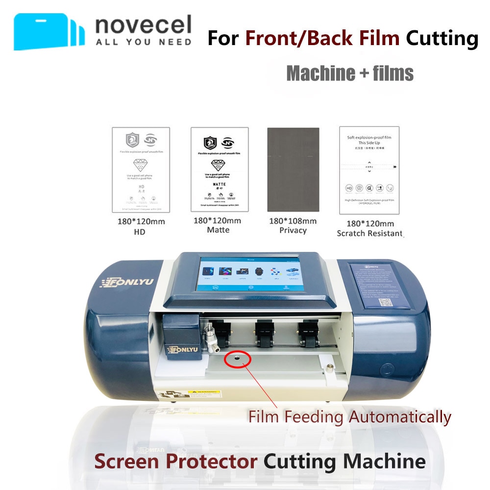 Fonlyu Mobile Phone Hydrogel Film Cutting Machine for iPhone Samsung Tablet etc Front Back Protective Film Cut Sticker Machine