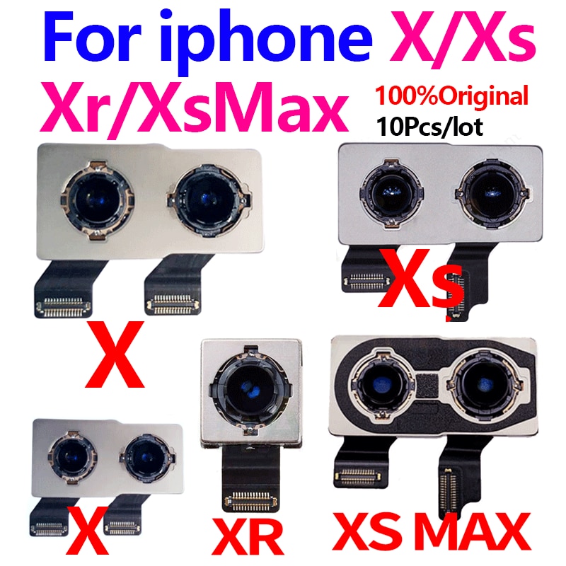 10pcs lot Original For iPhone X XR Rear Camera Flex Cable Ribbon Main Camera Module XS MAX Back Camera Replacement Repair Parts