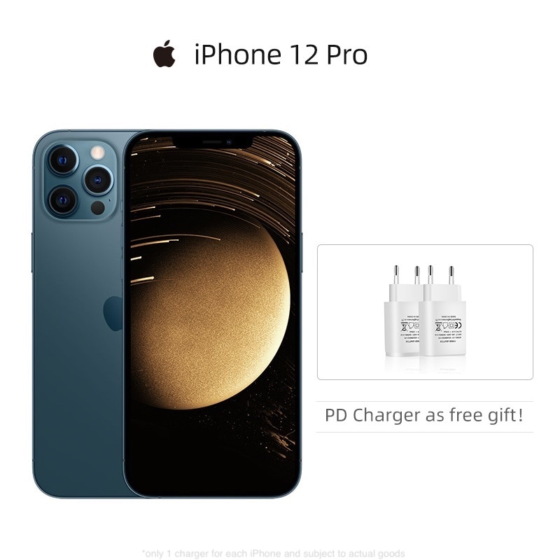 Used Unlocked Apple iPhone 12 Pro 5G Smartphone 6.1" XDR Display A14 Chipset 12MP Triple Camera Face ID IOS 14 Mobile Phones