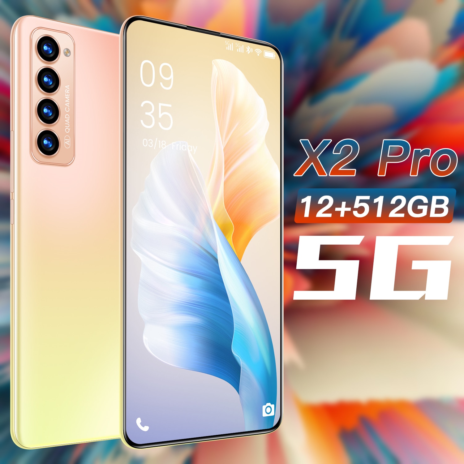 New Galxy Global Version X2 Pro 16+28MP Camera Smartphone 12+512GB 7.3” Screen 5000mAh Mobile Phone 10 Core Face Fingerprint ID