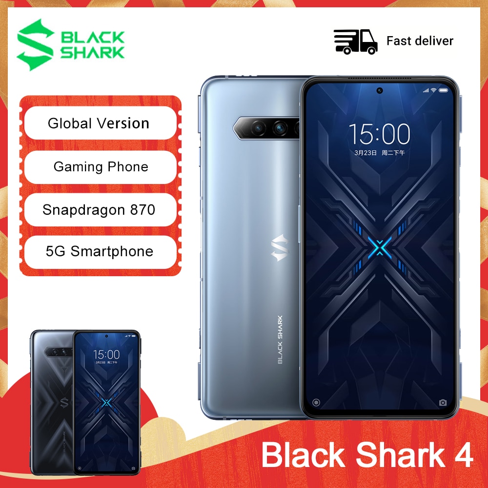 Black Shark 4 5G Global Snapdragon 870 Version Smartphone 144Hz Refresh Rate E4 AMOLED Screen DC Dimming UFS 3.1 Game Phone