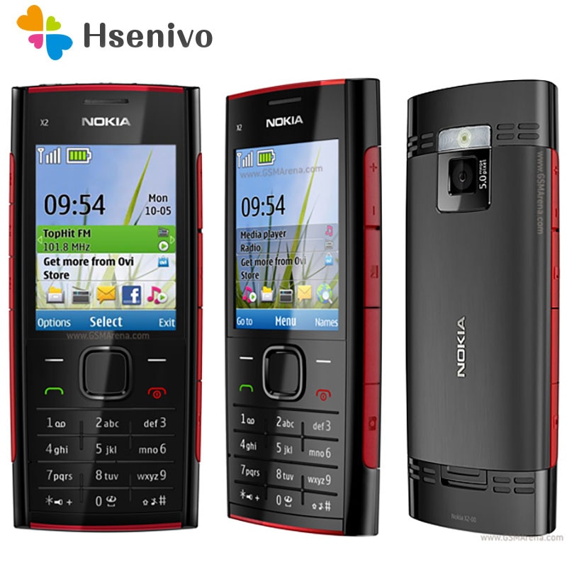 Nokia X2-00 refurbished-Original Nokia X2-00 Bluetooth FM JAVA 5MP Unlocked Phone with English/Russia/Hebrew/Arabic Keyboard