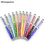 Winangelove 1000pcs Diamond Flower Crystal Capacitive Screen Stylus Touch Pen Ball Point For IPhone 4 5 6 for IPad for samsung