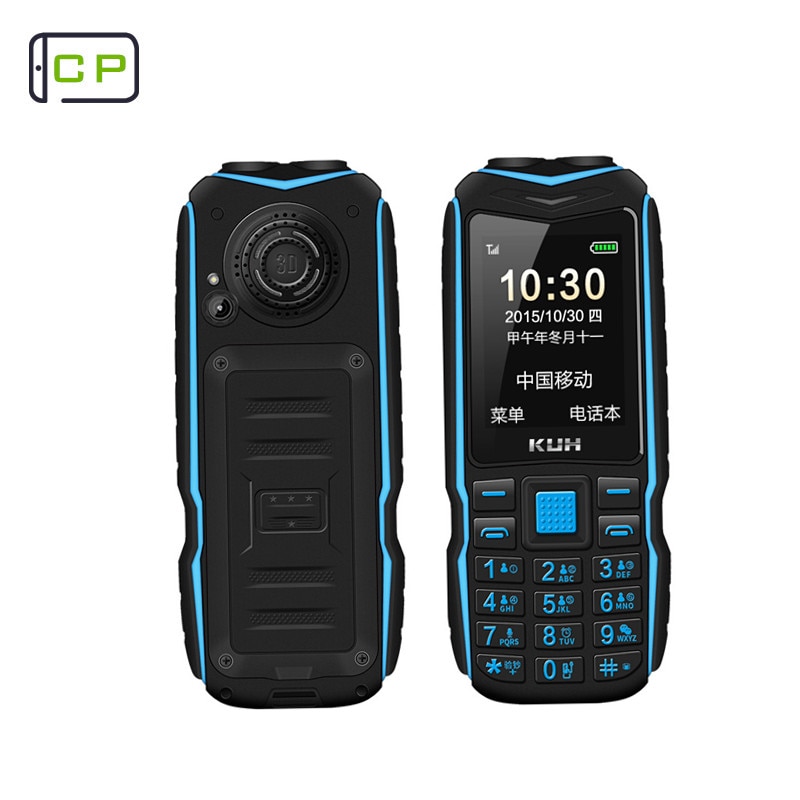 Original KUH T3 2.4 Inch Power Bank Phone 2 Sim Card Camera MP3 Dual Flashlight Rugged Shockproof Cheap Push Button CellPhone