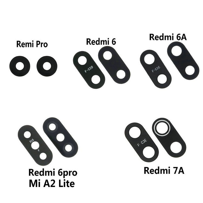 1pcs For Xiaomi Redmi 6A / 6 / 6pro Mi A2 Lite / 7A / 8A / Note 5 6 7 7pro K30 New Rear Camera Glass Lens Cover Repair Parts