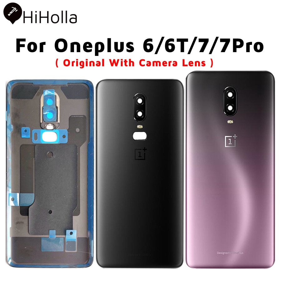 Original NEW Back Cover Oneplus 6 6T 7 Pro Back Battery Cover Door One Plus 6 Rear Housing Glass Case Oneplus 7 Battery Cover