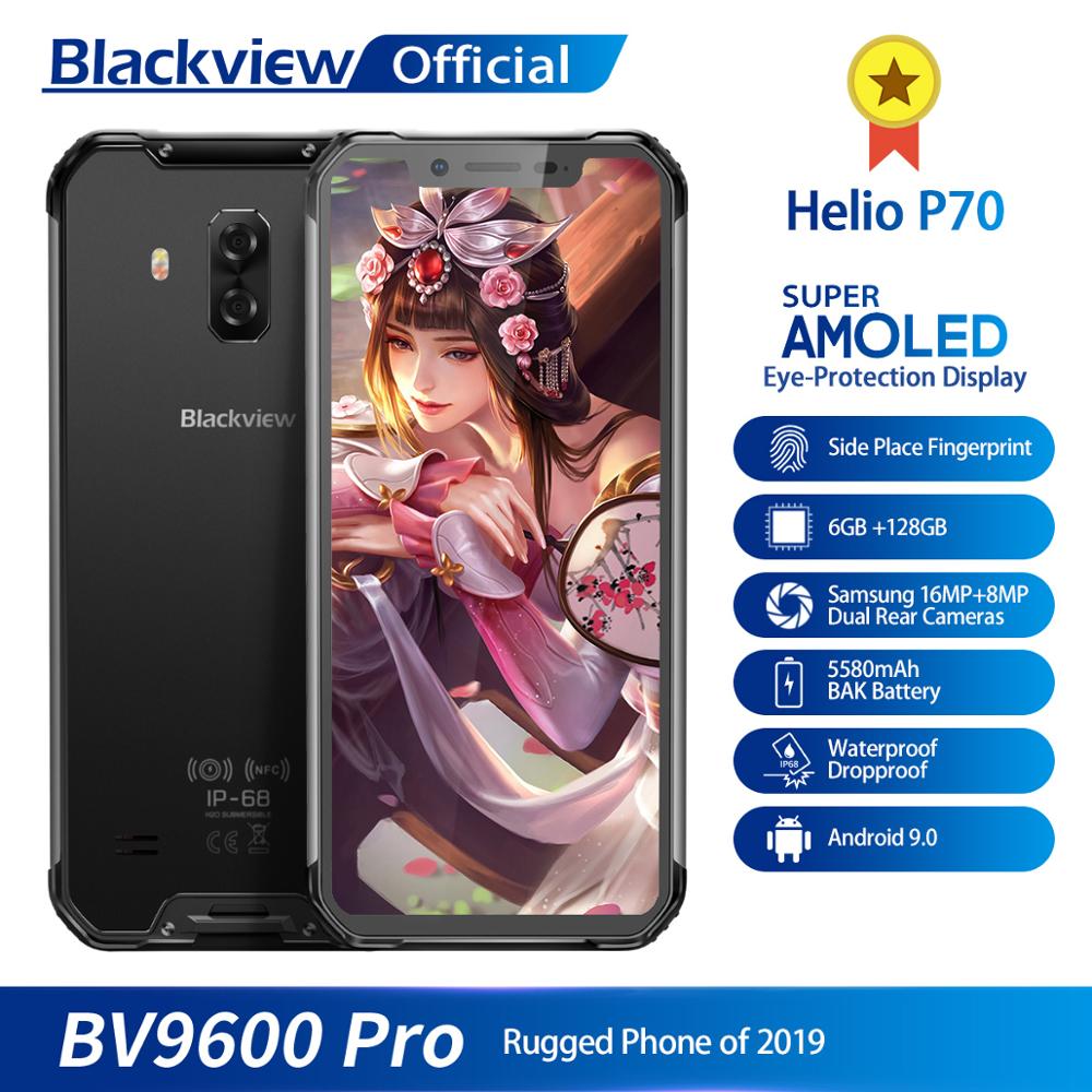 Blackview BV9600 Pro Helio P70 IP68 Waterproof Mobile Phone 6GB+128GB Android 9 Outdoor Rugged Smartphone 19:9 AMOLED Cellphone