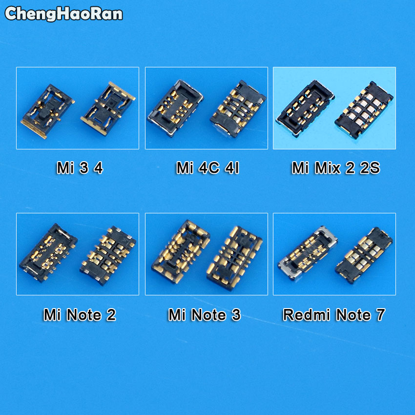 ChengHaoRan Battery Clip Contact Pins Holder FPC Connector For Xiaomi Mi 3 4 4C 4i Mix 2S Note 2 3 Redmi Note 7 On Main Board