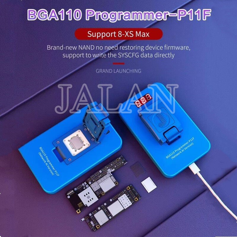 JC BGA110 Programmer P11F support iP 11 Pro Max 8 8P X XS XSMAX XR NAND SYSCFG Data Modification & Write and unbind wifi