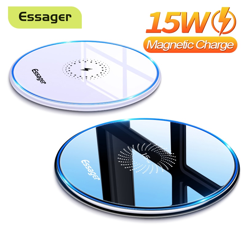 Essager 15W Qi Magnetic Wireless Charger For iPhone 12 11 Pro Xs Max X Induction Fast Wireless Charging Pad For Samsung Xiaomi