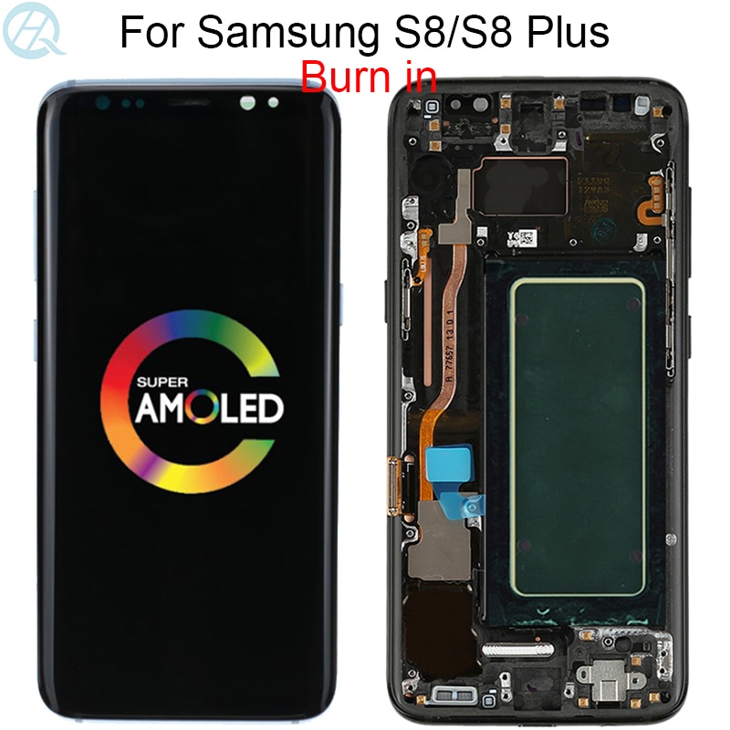 Original For Samsung Galaxy S8 LCD With Frame Super Amoled G950F G950U Touch Screen S8 Plus G955F G955U Touch Screen Assembly