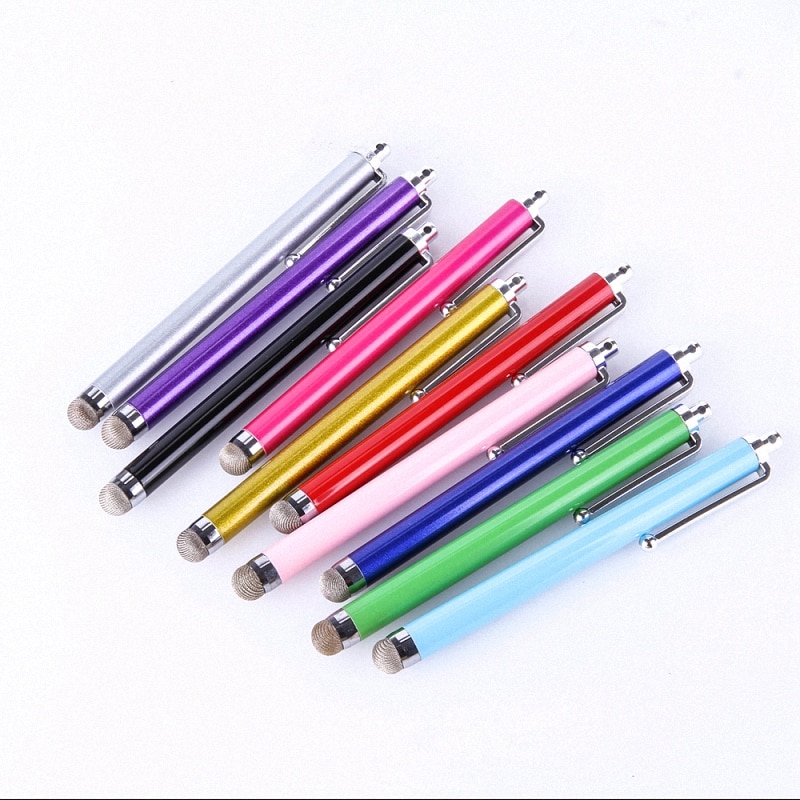 1500pcs/lot Fiber Touch Pen Metal Colorful Cloth Capacitive Universal Stylus Pens for iPhone iPad Smart Phone Tablet PC By DHL