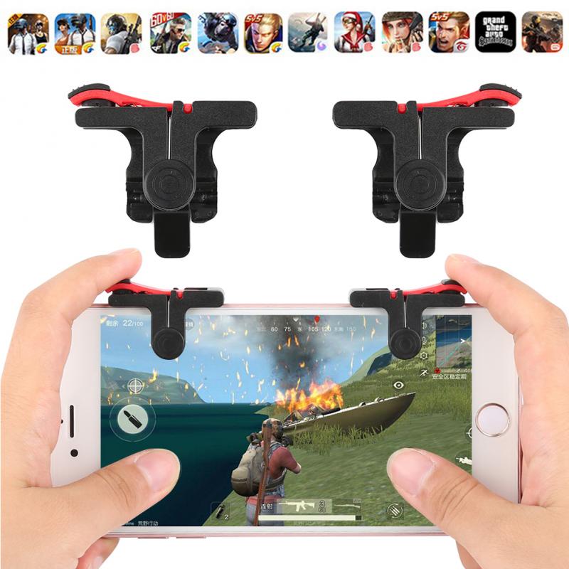 2PCS PUBG Mobile Game Controller Gamepad Trigger Aim Button L1 R1 Shooter Joystick For Different Model Phone Game Pad Accesorios
