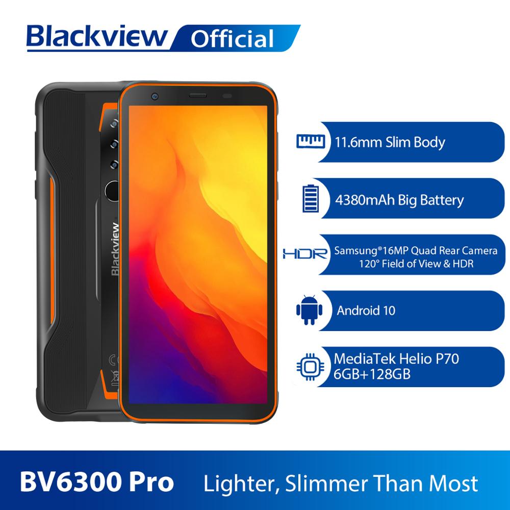 BLACKVIEW BV6300 Pro Helio P70 6GB+128GB Smartphone 4380mAh Android 10.0 Mobile Phone IP68 Waterproof Rugged Phone Cellphone
